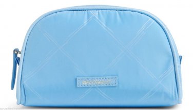 Vera Bradley Preppy Poly Small Cosmetic Bag Sky Blue New