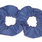 Blue Jean Demin Fabric Mini  Hair Scrunchies Set of 2