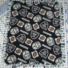 Los Angeles  Raiders Baby Blanket Toss Pewter Black Fleece Pet Dog Lap NFL Football