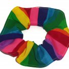 Rainbow Colorful Bright Fabric Hair Scrunchie Scrunchies by Sherry