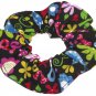 Love Peace Floral Colorful Bright Fabric Hair Scrunchie Scrunchies by Sherry
