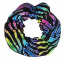 Rainbow Zebra Glitter Colorful Bright Fabric Hair Scrunchie Scrunchies by Sherry