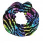 Rainbow Zebra Glitter Colorful Bright Fabric Hair Scrunchie Scrunchies by Sherry