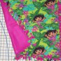 Dora the Explorer Jungle Fever Tied Fleece Baby Pet Lap Blanket Hot Pink Green