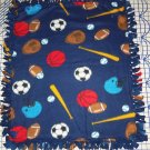 Sports Blanket Football Baseball Basketball Soccer Fleece Hand Tied Baby Pet Lap Gift