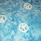 Peace Signs Aqua Blanket Tie Dyed Hand Tied  Fleece Baby Pet Lap