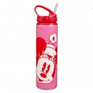 Disney Store Water Bottle Stainless Steel Drink Straw Minnie Mouse
