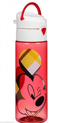 Disney Store Mickey Mouse Red Plastic Water Bottle