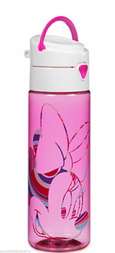 Disney Store Minnie Mouse Pink Plastic Water Bottle