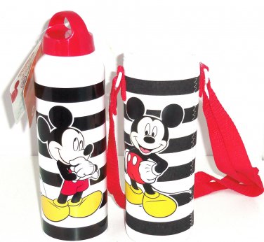 Disney Store Mickey Mouse White Aluminum Water Bottle with Cover