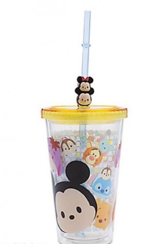 Disney Store Tsum Tsum Acrylic Tumbler Straw