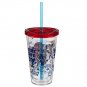 Disney Store Minnie Mickey Mouse Acrylic Tumbler Straw Fast Food Cup Valentines
