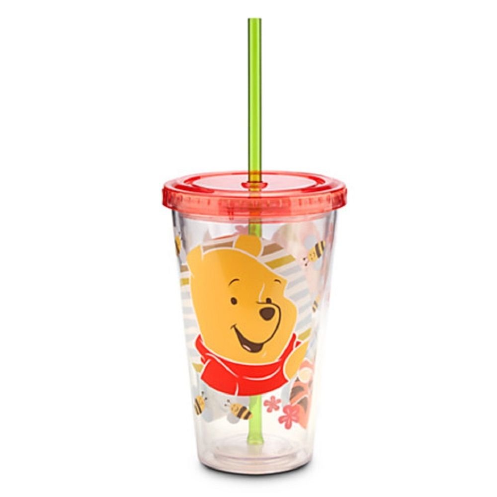 Disney Store Winnie Pooh Eeyore Acrylic Tumbler Reusable Straw Fast ...