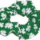 St Patricks Day Fabric Hair Scrunchie Shamrocks on Green St Patricks Day Fabric Hair Scrunchie Shamrocks on Green