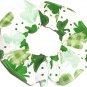 St Patricks Day Fabric Hair Scrunchie Shamrocks on White