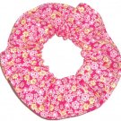Pink Tiny Floral Roses Fabric Hair Scrunchie Scrunchies by Sherry