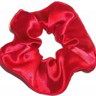 Red Satin Fabric Hair Scrunchie Scrunchies by Sherry