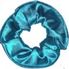 Turquoise Satin Fabric Hair Scrunchie Scrunchies by Sherry