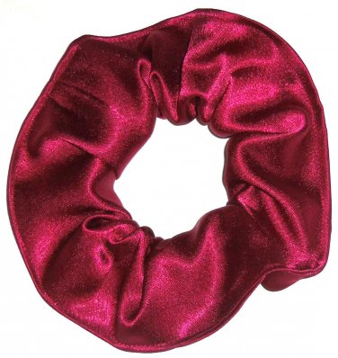 Maroon Satin Fabric Hair Scrunchie Scrunchies by Sherry