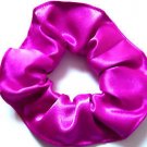 Fuchsia Satin Fabric Hair Scrunchie Scrunchies by Sherry