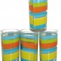 4 Disney Mickey Mouse Cups Acrylic Glasses Summer Fun Blue Orange Yellow
