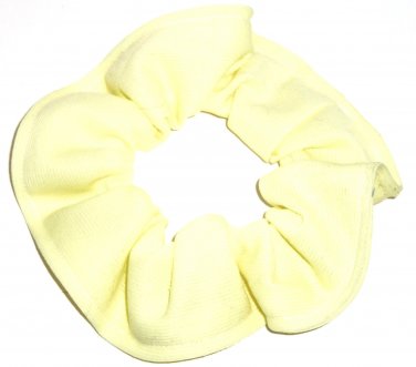 Light Yellow Knit Fabric Hair Scrunchies Ties