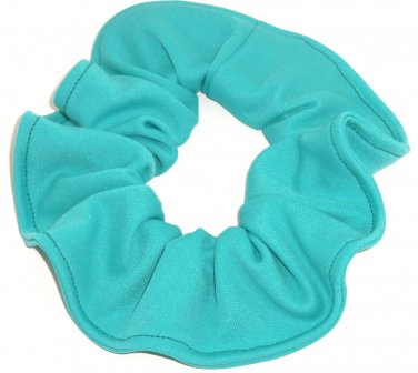 2 Aqua Knit Fabric Mini Hair Scrunchies Ties
