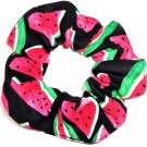 Watermelons on Black Fabric Hair Scrunchie Scrunchies by Sherry Watermelons on Black Fabric Hair Scrunchie Scrunchies by Sherry
