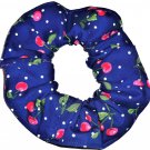 Cherries on Blue Dots Fabric Hair Scrunchie Scrunchies by Sherry