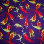Red Hot Peppers Purple Fabric Hair Scrunchie Scrunchies by Sherry