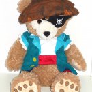 Disney Duffy Bear Plush Toy 17" Pirate Costume Eye Patch Hat Outfit Theme Parks