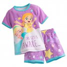 Disney Store Short Sleep Set for Girls Sleepwear Frozen Elsa Anna Purple 2017 Size 6