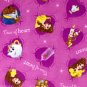Disney Beauty and the Beast Purple Gold Fleece Throw Blanket Hand Tied 56" x 68"