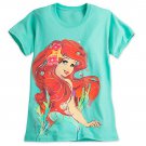 Disney Store Ariel T-Shirt Tee Ladies The Little Mermaid Green 2017 Size Small