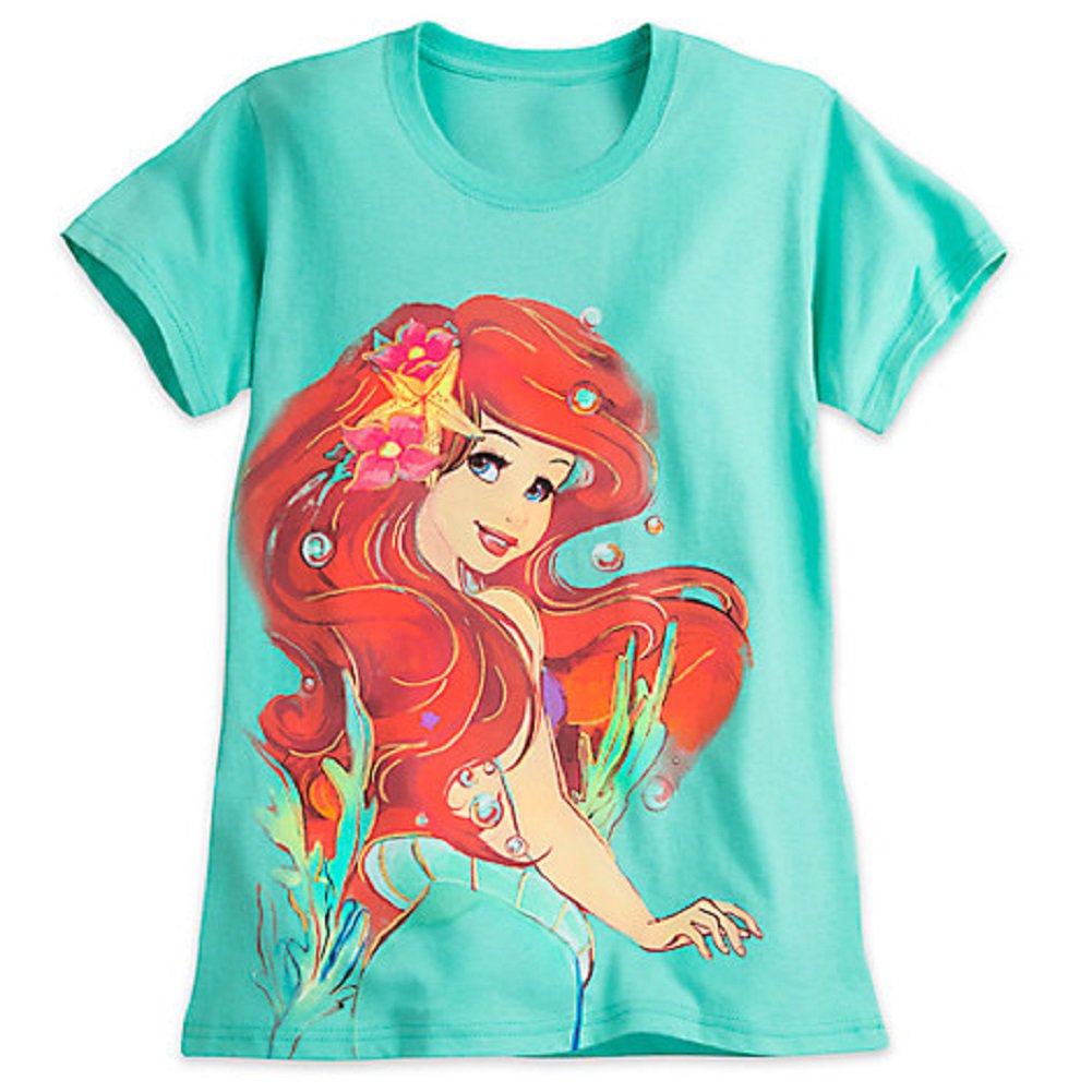 Disney Store Ariel T Shirt Tee Ladies The Little Mermaid Green 2017 Size Xl Sold Az 82018