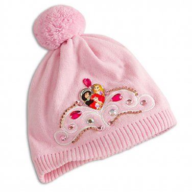Disney Store Princess Knit Hat Jasmine Ariel Rapunzel Pink Size XS/S 2016