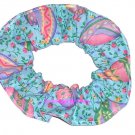 Easter Eggs Teal Fabric Hair Scrunchie Ties Pony Tail Holder Tie Scrunchies by Sherry