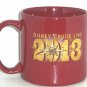 Disney Cruise Line Coffee Mug Cup 2013 Mickey Mouse Donald Duck Maroon