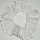 White Cotton Fabric Hair Scrunchie Tie Ponytail Holder Scrunchies by Sherry