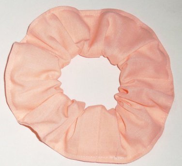 Peach Light Orange Cotton Fabric Hair Ties Scrunchie Scrunchies by Sherry
