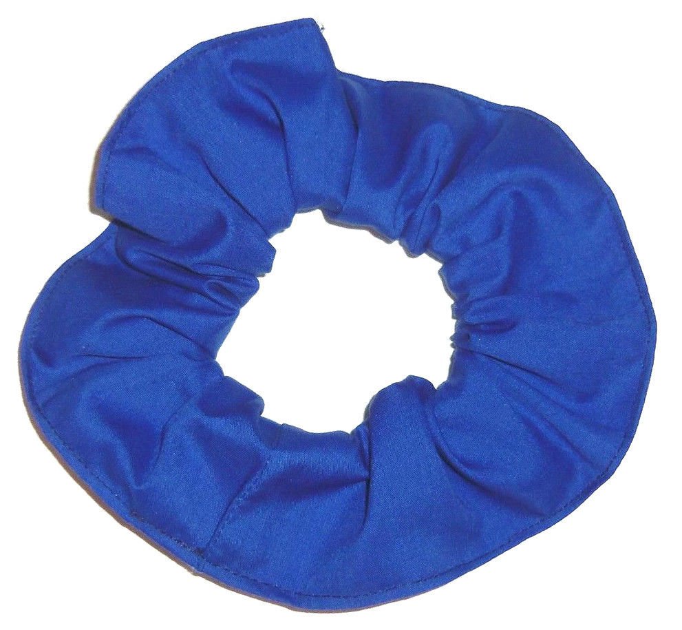 Royal Blue Cotton Fabric Hair Scrunchie Scrunchies by Sherry