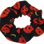 Halloween Pumpkins Black Gold Glitter Fabric hair Scurnchie Scrunchies by Sherry