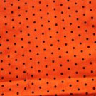 Tiny Black Polka Dots on Orange Fabric Hair Scrunchie Ties Scrunchies by Sherry