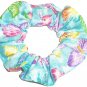 Butterflies Butterfly Blue Glitter Fabric Hair Scrunchie Ties Scrunchies by Sherry