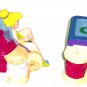 Disney Tinker Bell Salt Pepper Shakers Ball Yarn Sewing Buttons New