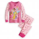 Disney Store Princess Cinderella Jasmine Rapunzel Long Sleeve 2 Piece Pajamas Size 5