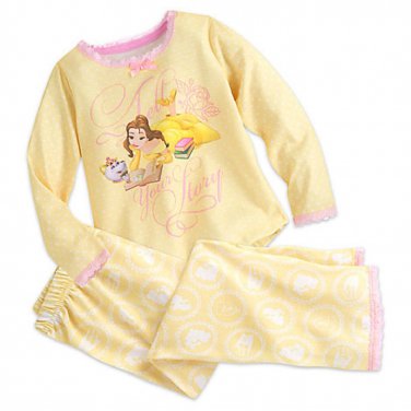 Disney Store Belle Sleep Set Pajamas Princess Yellow 2016 Size 2
