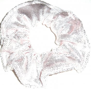 Hair Scrunchie Pale Pink Metallic Panne Velvet Tie Ponytail Holder Scrunchies by Sherry