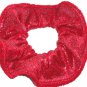 Hair Scrunchie Red Metallic Panne Velvet Tie Ponytail Holder Scrunchies by Sherry