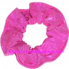 Hot Pink Metallic Spandex Hair Scrunchie Fabric Scrunchies by Sherry